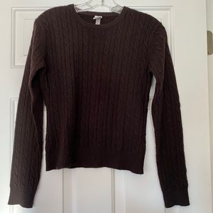 Aqua 100% Cashmere Cable-knit Sweater